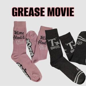 Grease Movie Pink and Gray Socks Set